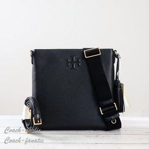 Tory Burch Bags | Tory Burch Thea Flap Black with Gold Hardware Leather Crossbody Bag Nwt | Color: Black | Size: Os | Tracytraj's Closet